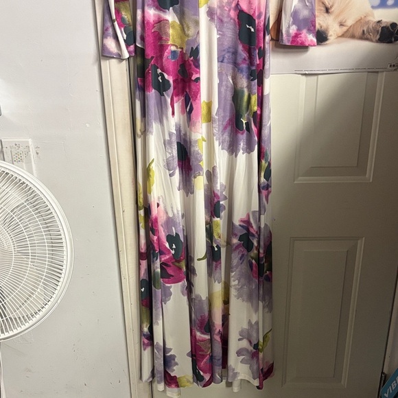 Floral Long Sleeve Dress with Tie Front Size XL - Picture 5 of 5